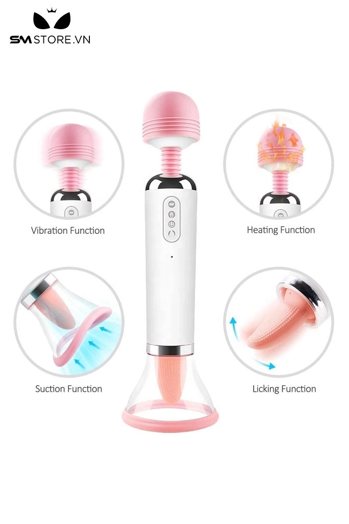 SMT3422 - Chày rung tình yêu 3 trong 1 mix lưỡi liếm có 12 chế độ
