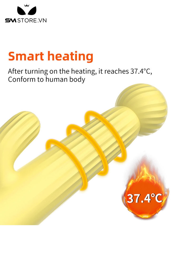SMT3427 - Chày rung tình yêu vân ngang có nhánh và 12 tần số dài 17cm
