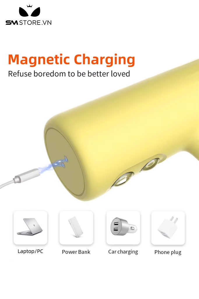 SMT3427 - Chày rung tình yêu vân ngang có nhánh và 12 tần số dài 17cm