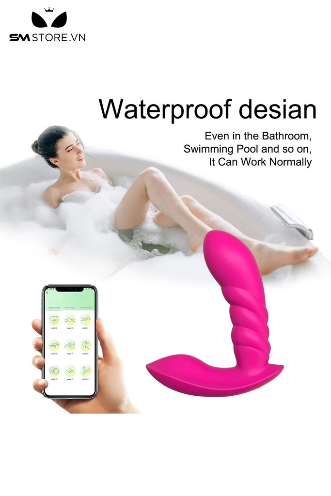 SMT3430 - Máy rung đầu dương vật xoắn ốc điều khiển APP dài 12cm