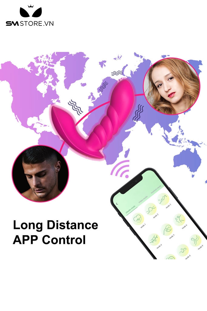 SMT3430 - Máy rung đầu dương vật xoắn ốc điều khiển APP dài 12cm