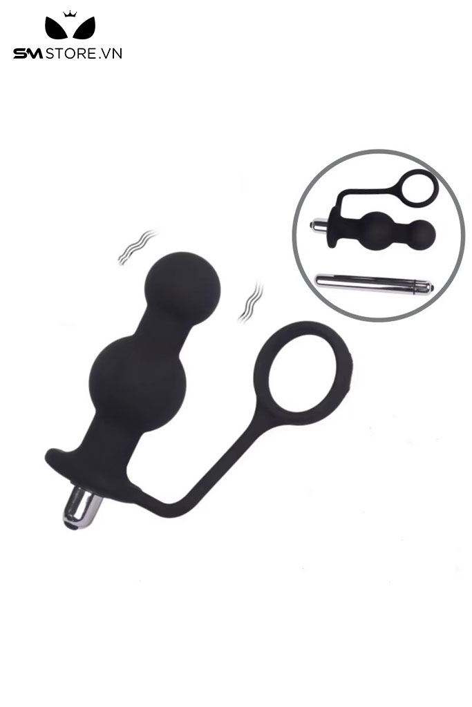 SMT3433 - Anal bead silicon mix vòng đeo dương vật dài 14cm