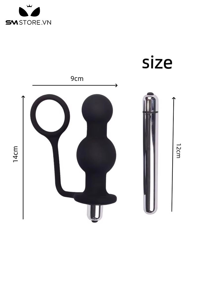 SMT3433 - Anal bead silicon mix vòng đeo dương vật dài 14cm