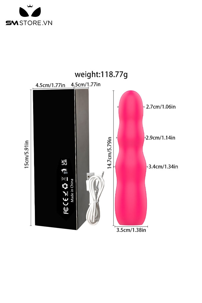 SMT3443 - Trứng rung mini cực mạnh dạng hạt có 10 chế độ dài 14.7cm