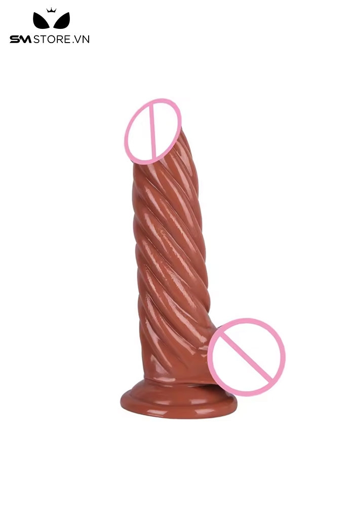 SMT3464 - Dương vật giả hít tường thiết kế hình xoắn ốc dài 20cm