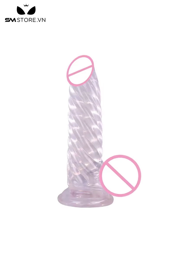SMT3464 - Dương vật giả hít tường thiết kế hình xoắn ốc dài 20cm