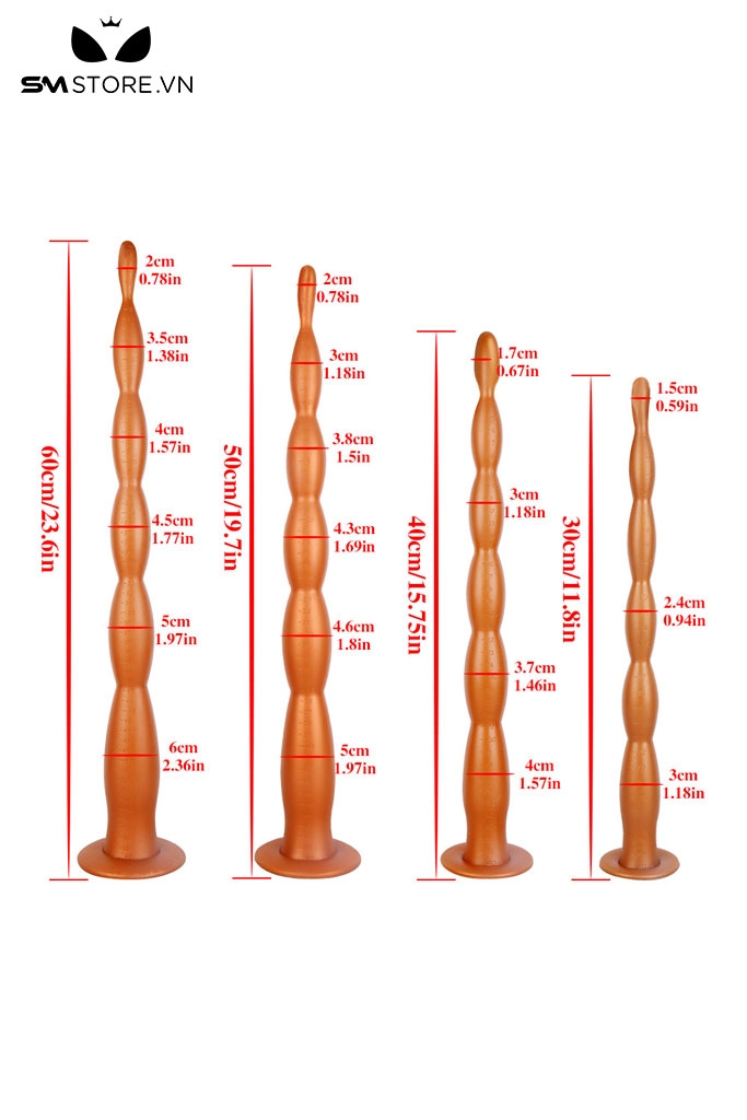SMT3466 - Đồ chơi hậu môn long anal siêu dài 5 tầng bi liền đế dính tường