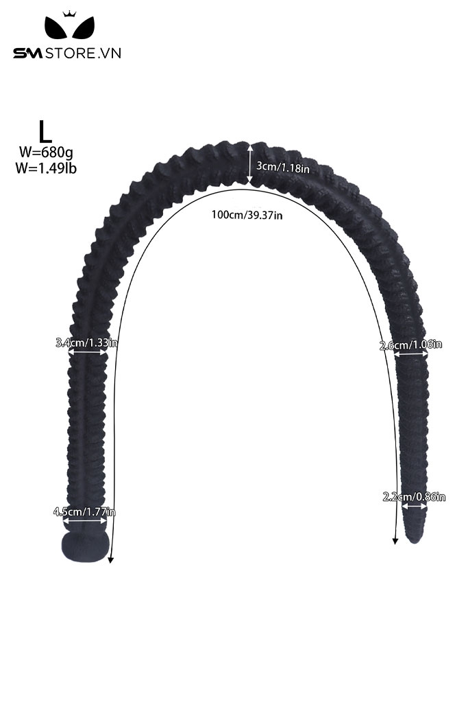 SMT3473 - Long anal dài 1m thiết kế dạng vân đốt có đế dính tường
