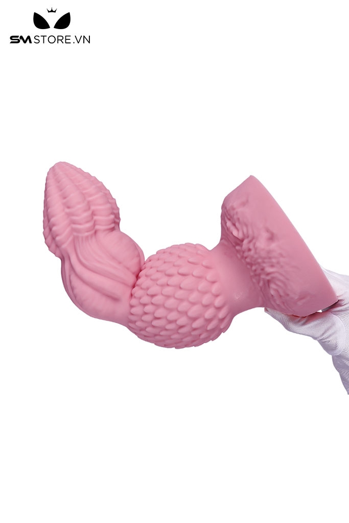 SMT3475 - Anal bead đế dính tường có 3 tầng dạng vân ngang và vẩy