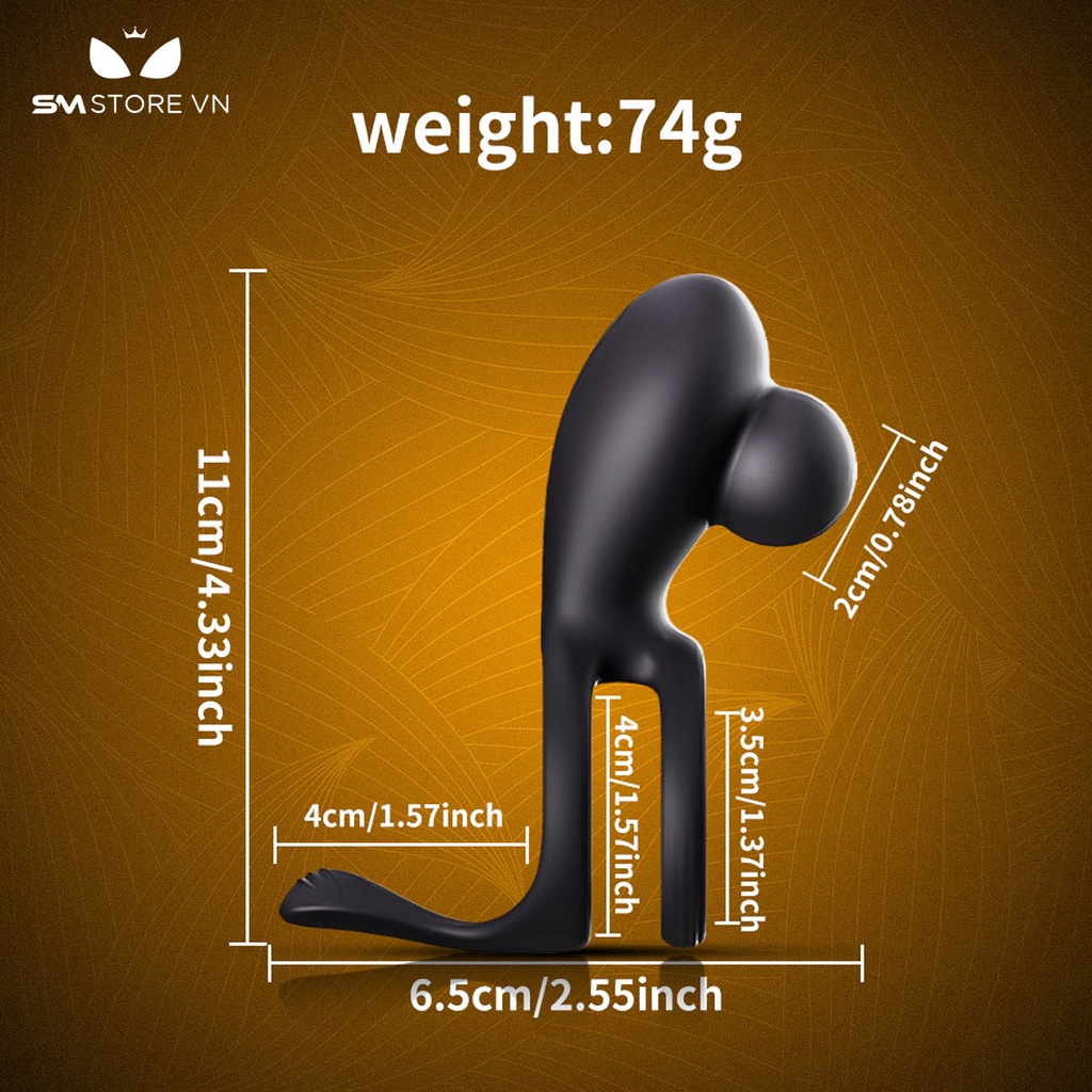 SMT3495 - Vòng rung đôi đeo dương vật kích thích 3 điểm dài 11cm