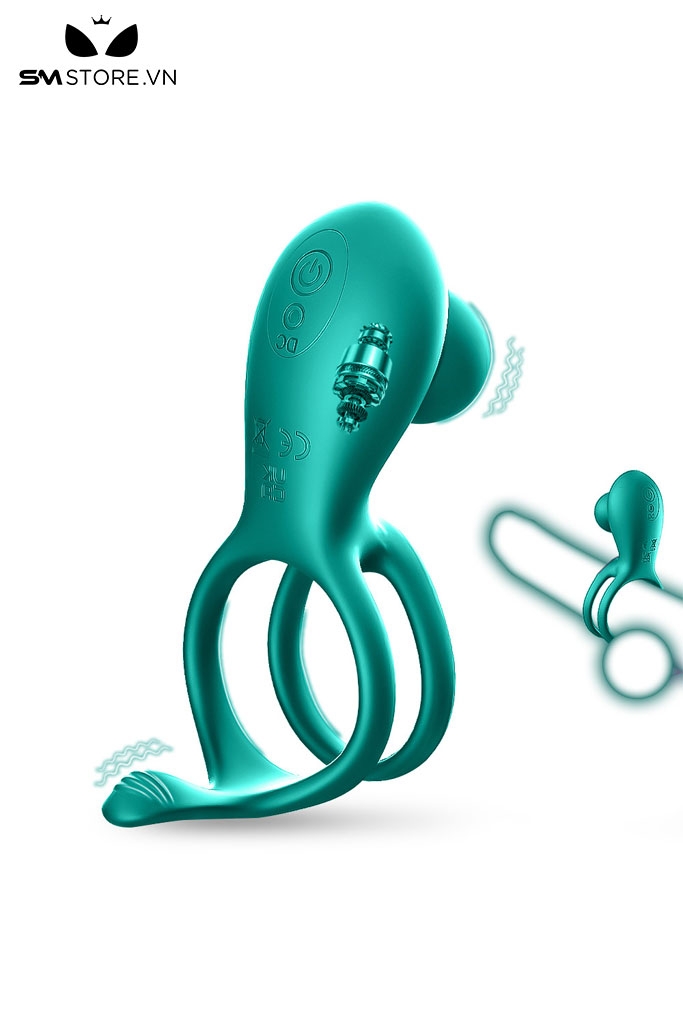 SMT3495 - Vòng rung đôi đeo dương vật kích thích 3 điểm dài 11cm