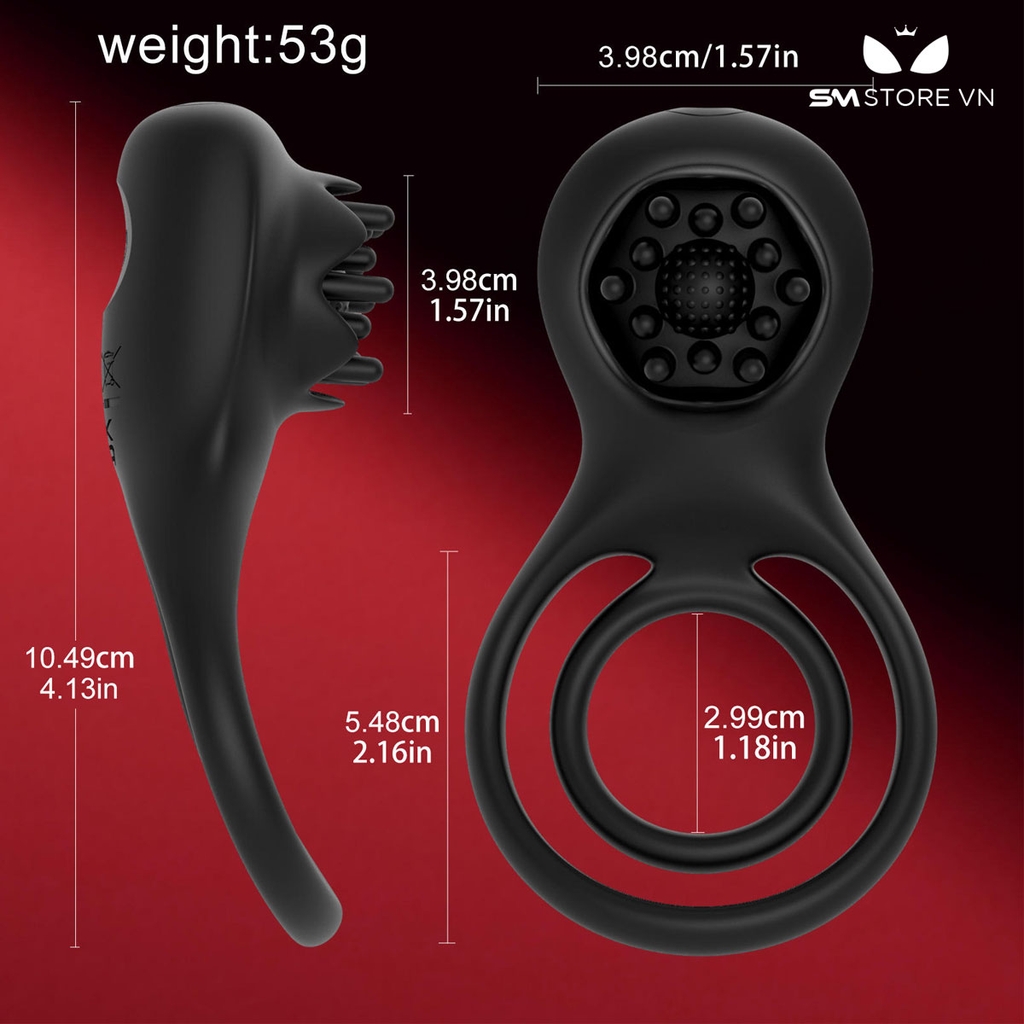 SMT3496 - Vòng rung đeo cu hình bông hoa hồng điều khiển xa dài 10.5cm
