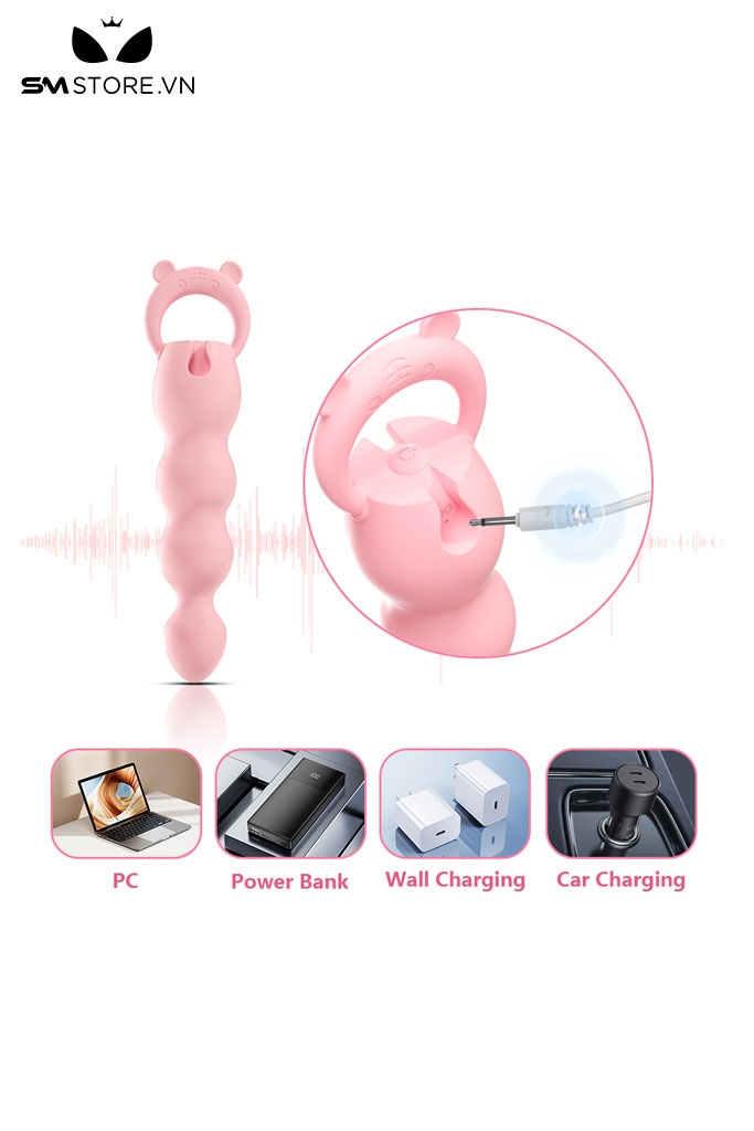SMT3500 - Anal bead máy rung tai gấu điều khiển qua APP dài 16cm