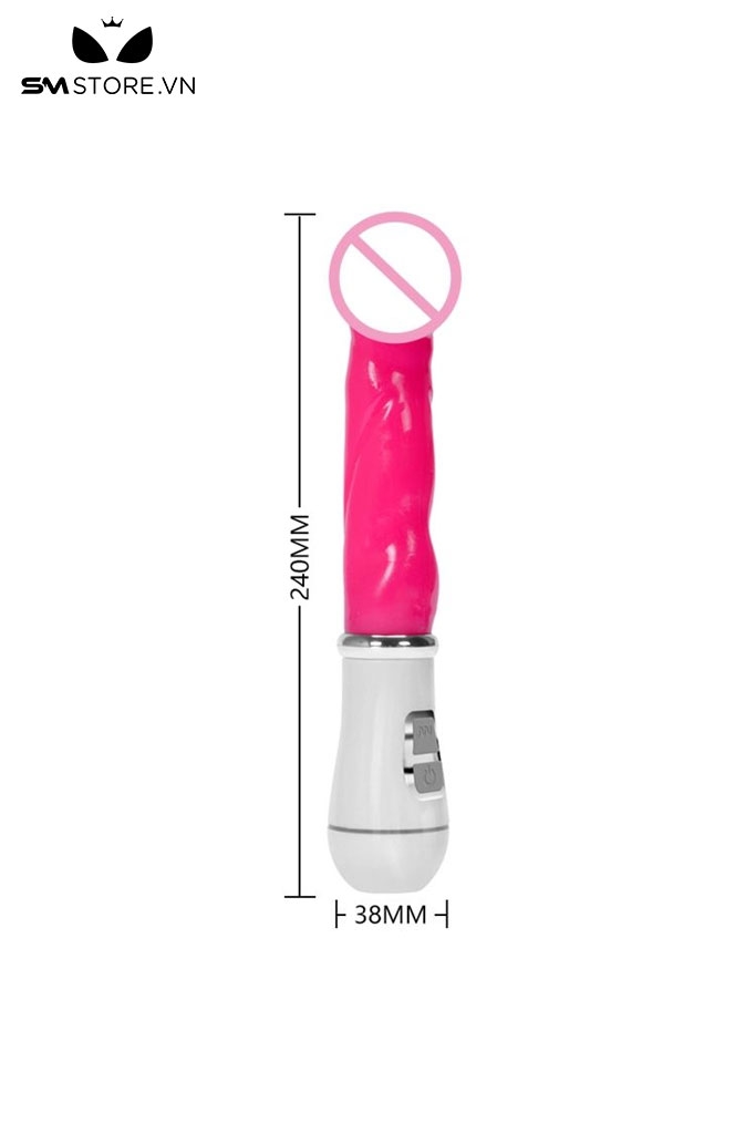 SMT3542 - Máy rung cầm tay đầu dương vật bằng silicon mềm dài 24cm