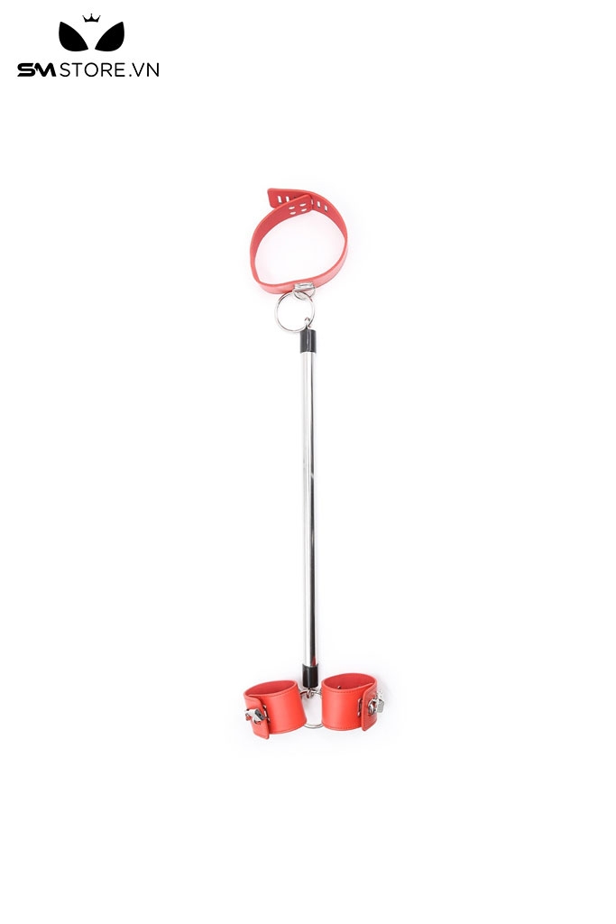 SMT3548 - Đồ chơi BDSM xích cổ nối còng tay da PU dài 50cm