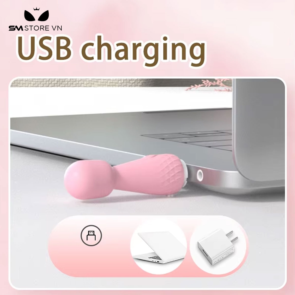 SMT3554 - Chày rung tình yêu mini sạc trực tiếp có 10 tần số dài 10.2cm