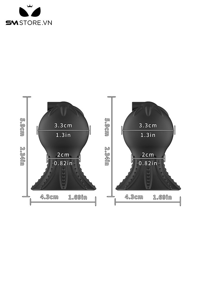 SMT3564 - Đồ chơi kích điện hút núm vú hình cánh hoa dài 5.9cm