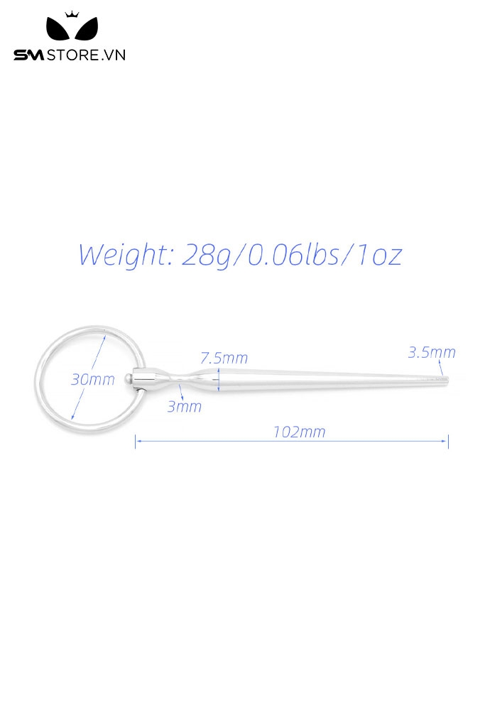 SMT3574 - Đồ chơi niệu đạo nam inox thanh thẳng miếng dán kèm