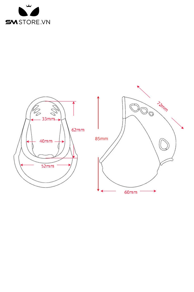 SMT3580 - Khóa dương vật ngụy trang quả trứng bằng nhựa dài 72mm