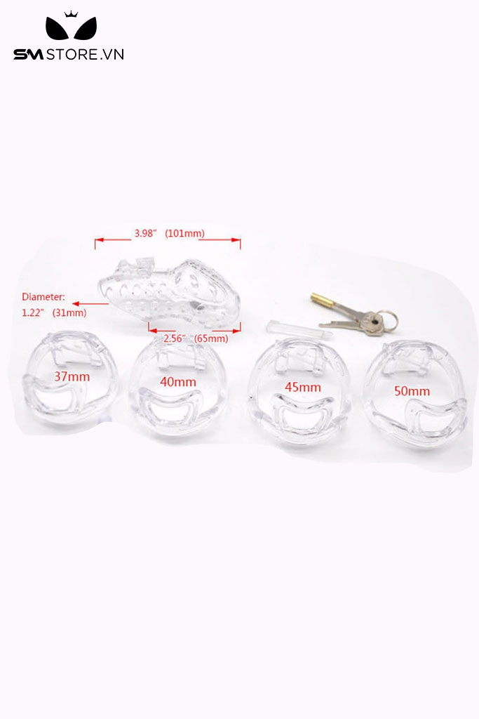 SMT3581 - Khóa dương vật nhựa có lỗ thoáng khí dài 82 và 101mm
