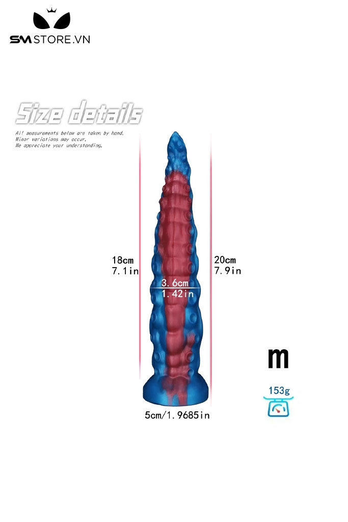 SMT3660 - Long anal có xúc tu bạch tuộc silicon co giãn và 3 kích cỡ