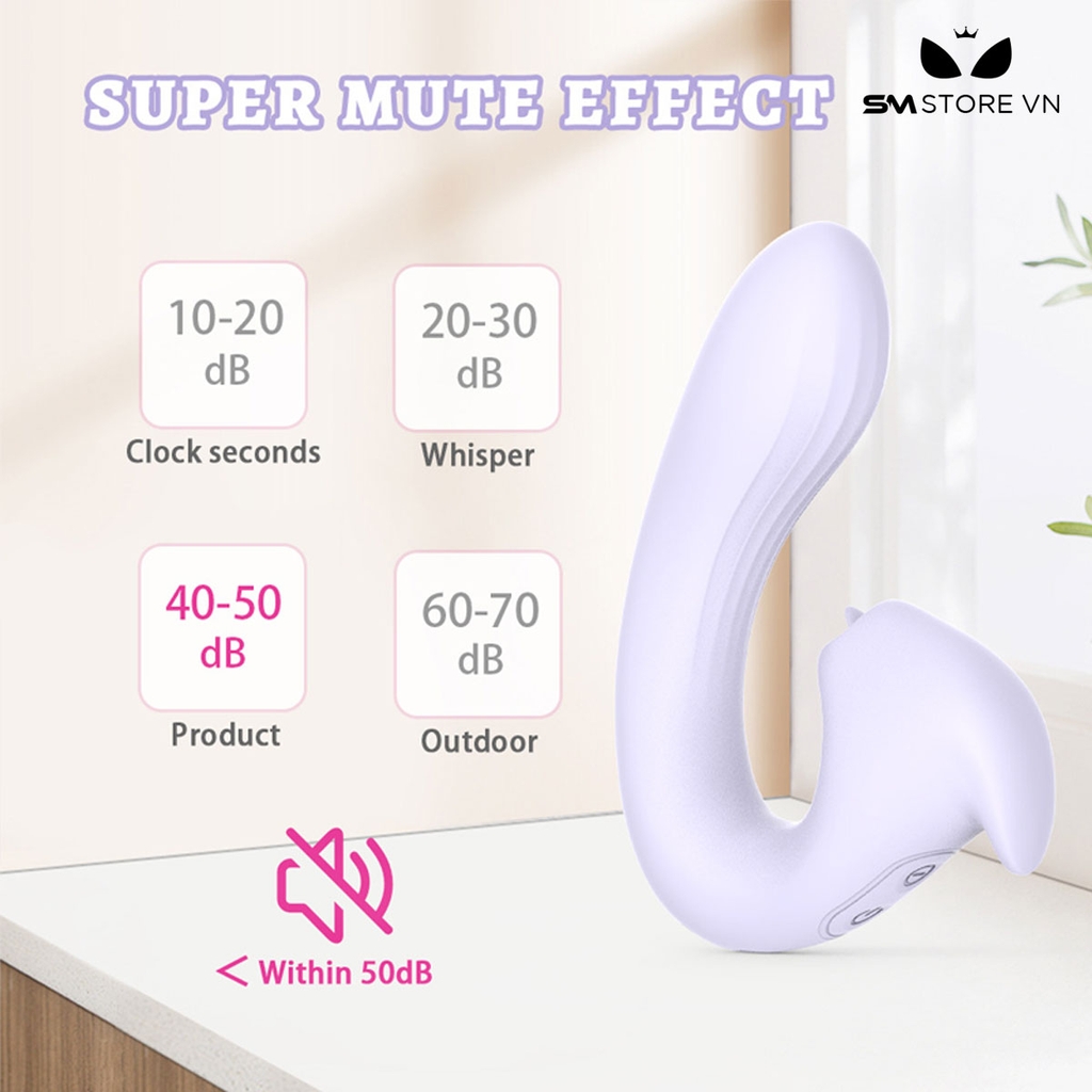 SMT3611 - Máy rung 2 đầu silicon có lưỡi liếm sạc điện điều khiển xa