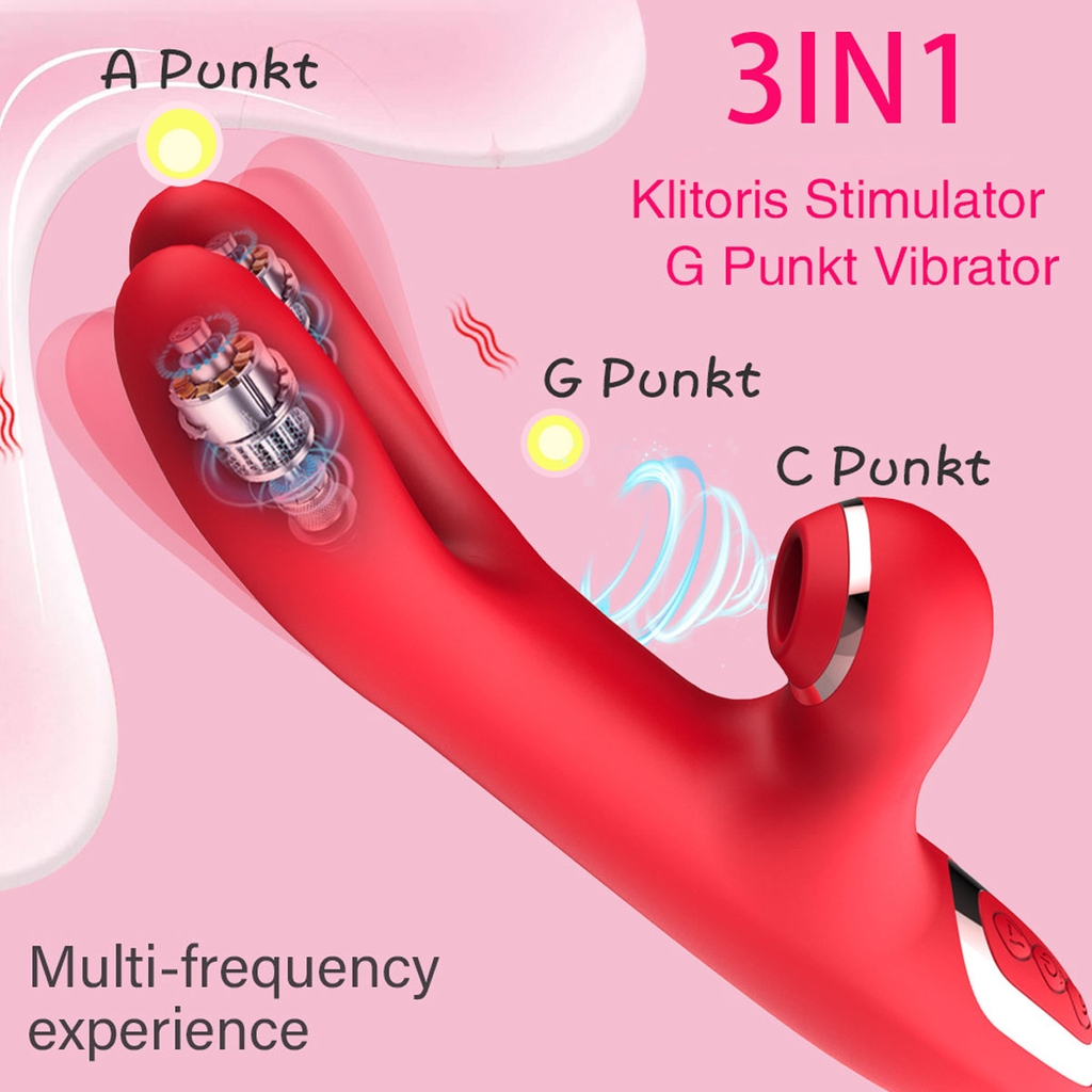 SMT3617 - Máy rung 2 đầu cùng phía mix nhánh hút âm đạo dài 248mm