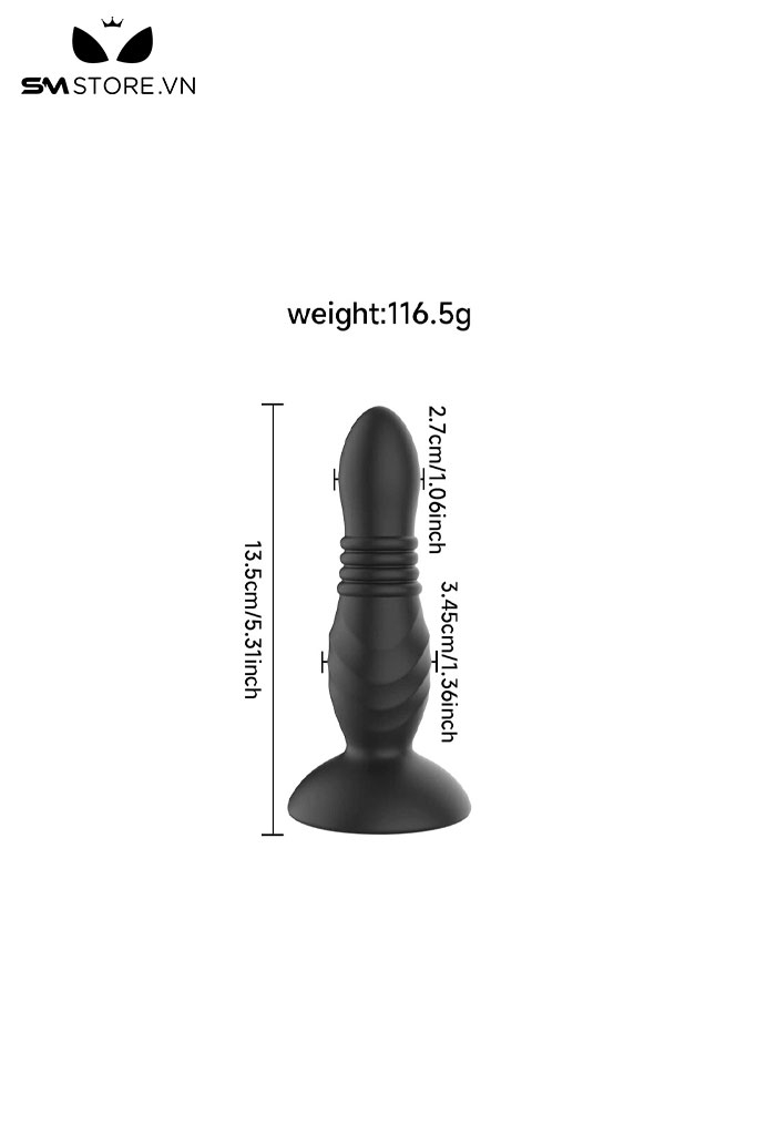 SMT3618 - Máy rung hậu môn có 9 chế độ thụt điều khiển xa dài 13,5cm