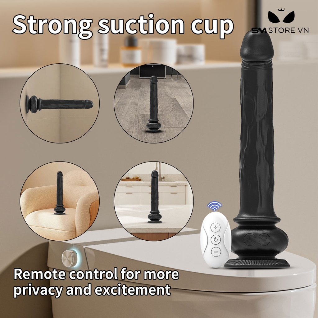 SMT3621 - Dương vật giả rung điều khiển từ xa có 10 tần số dài 23.5cm
