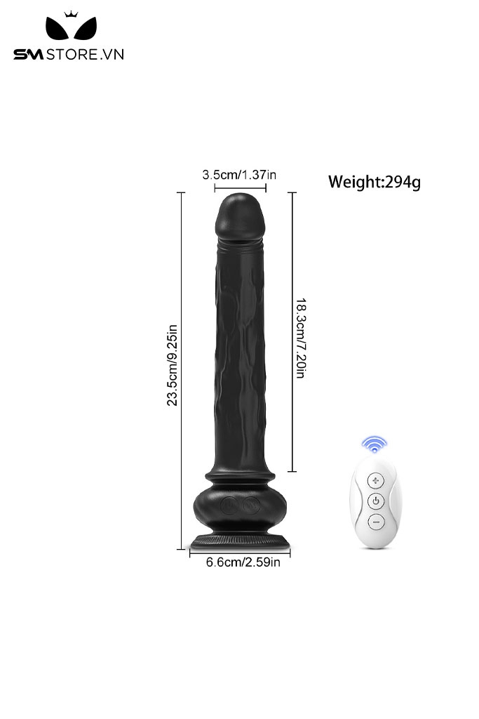 SMT3621 - Dương vật giả rung điều khiển từ xa có 10 tần số dài 23.5cm