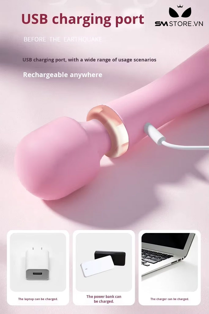 SMT3631 - Chày rung Lilo silicon dài 205mm sạc điện và 10 chế độ