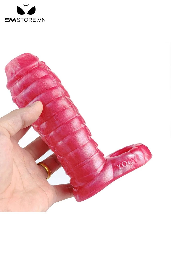 SMT3643 - Dương vật giả rỗng ruột với vân ngang nhiều tầng dài 15cm
