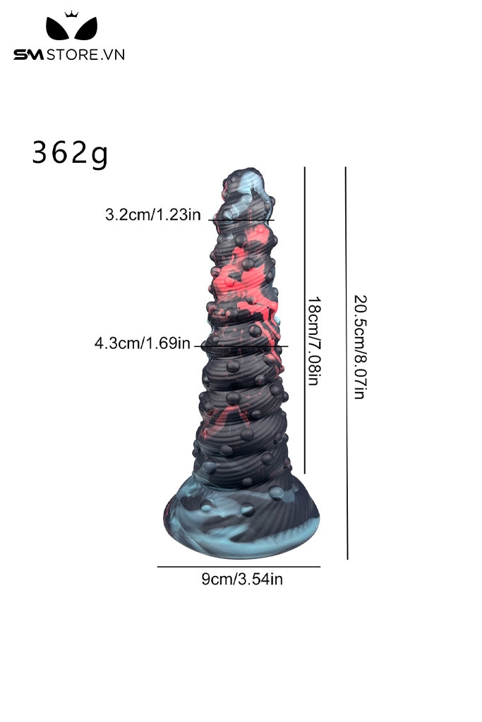 SMT3653 - Dương vật giả monster có bi nổi quanh silicon mềm dài 20.5cm