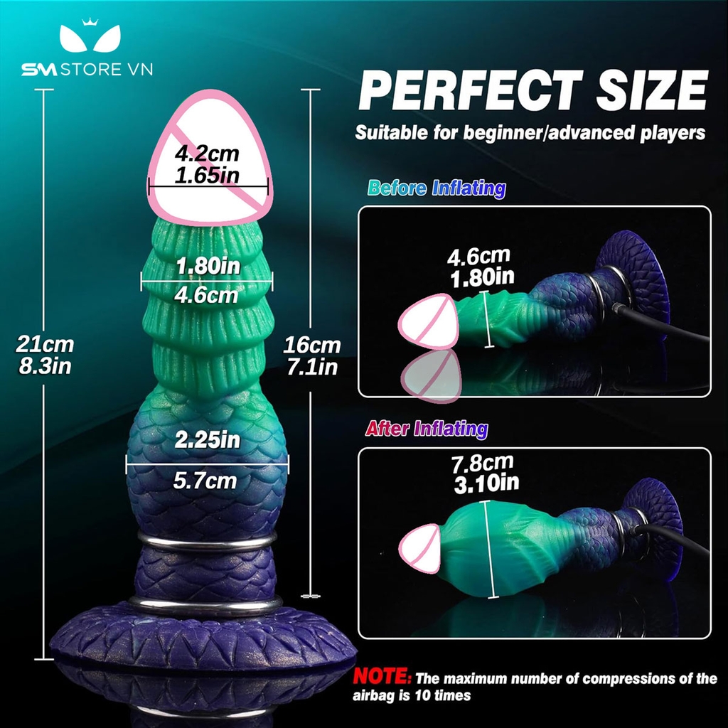 SMT3657 - Cu giả bắn tinh monster với phần đầu phình dài 21cm