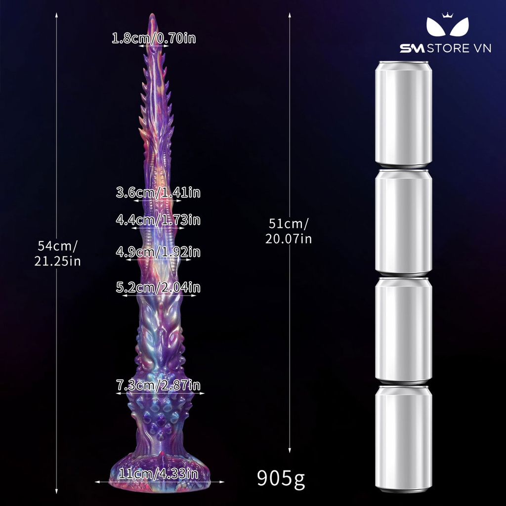 SMT3665 - Đồ chơi hậu môn anal long silicon có bi nổi dài 44.5cm