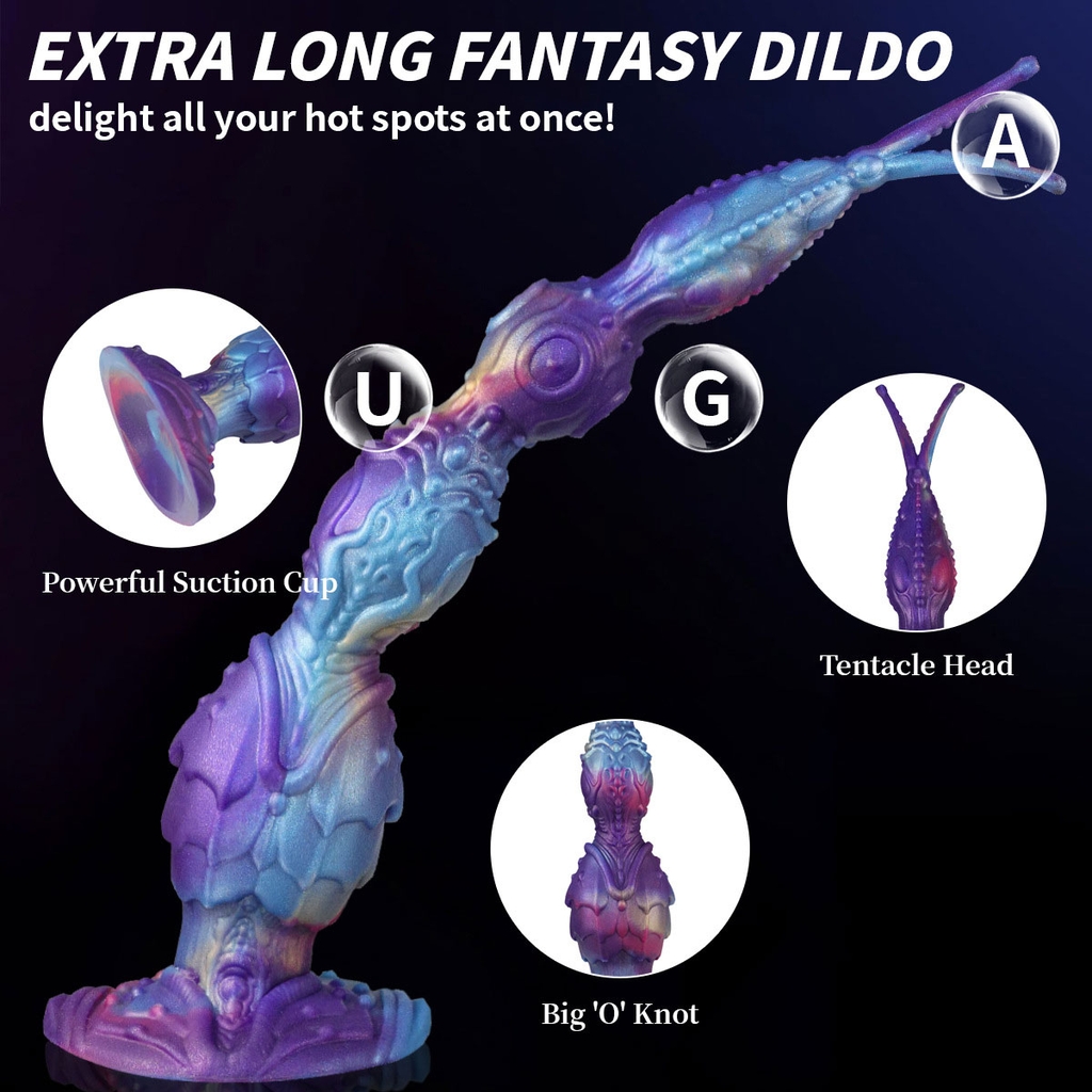 SMT3666 - Anal long silicon co giãn có 2 nhánh có bi nổi quanh dài 37cm