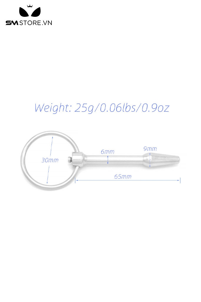 SMT3576 - Sounding niệu đạo inox thẳng có quai đeo dài 65mm