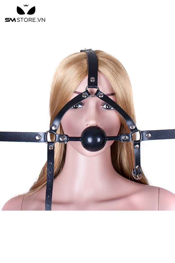 SMT3686 - Ball gag silicon bóng trơn có đai qua đầu điều chỉnh kích cỡ