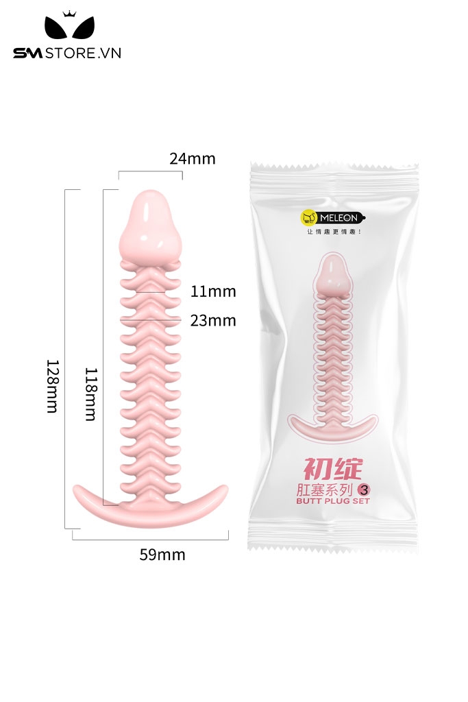 SMT3709 - Đồ chơi hậu môn silicon thiết kế xương cá dài 128mm