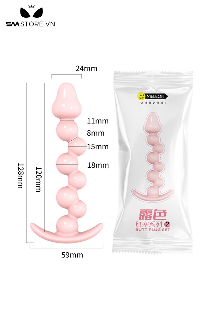 SMT3711 - Anal beads silicon với chuỗi hạt thiêt kế lò xo dài 128mm