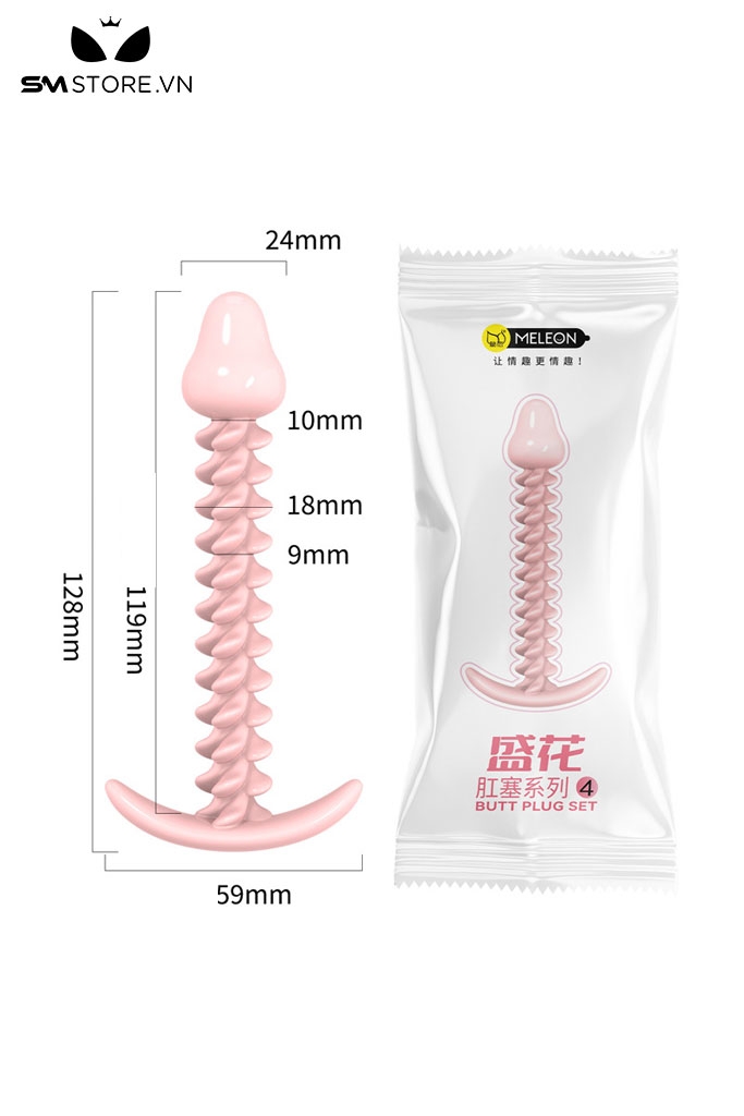 SMT3712 - Butt plug ngụy trang cây thông silicon dài 128mm đế cong