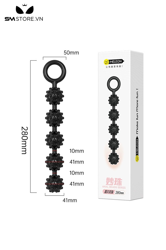 SMT3715 - Anal bead 5 tầng hạt silicon co giãn có bi nổi bao quanh