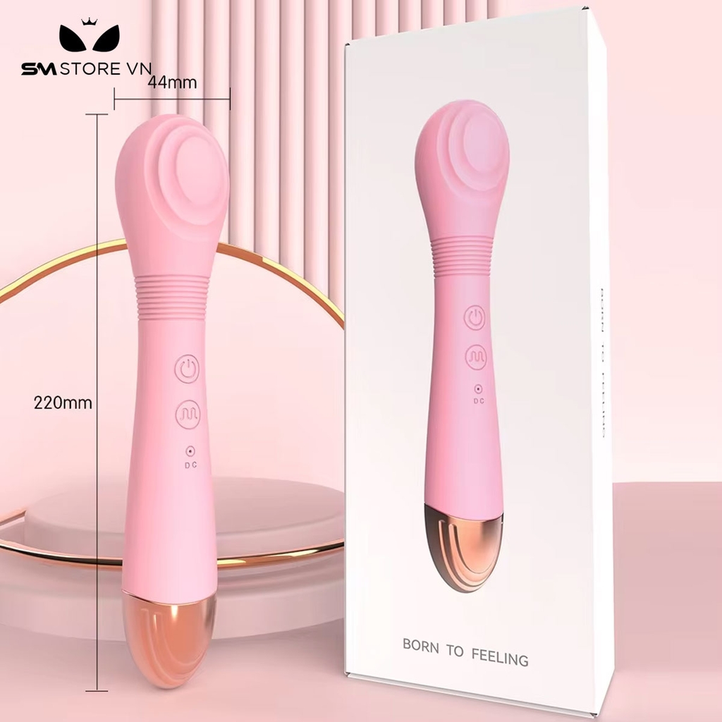SMT3744 - Máy rung 2 đầu với đầu chày và lưỡi liếm silicon dài 22cm