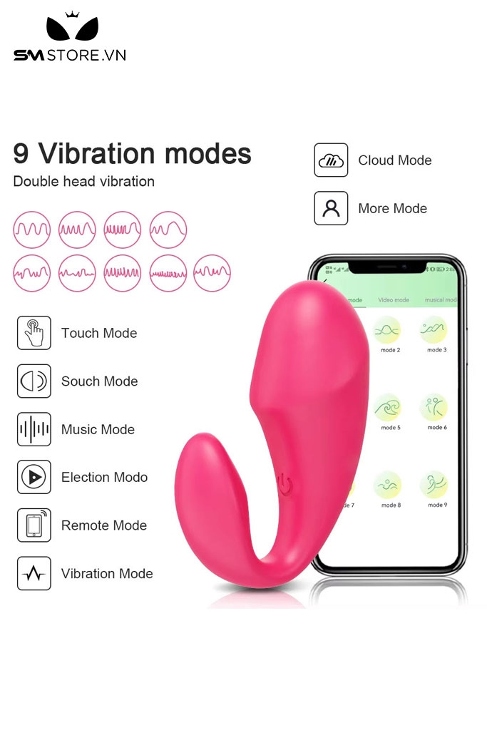 SMT3750 - Máy rung 2 đầu với đầu dương vật điều khiển APP có 9 chế độ