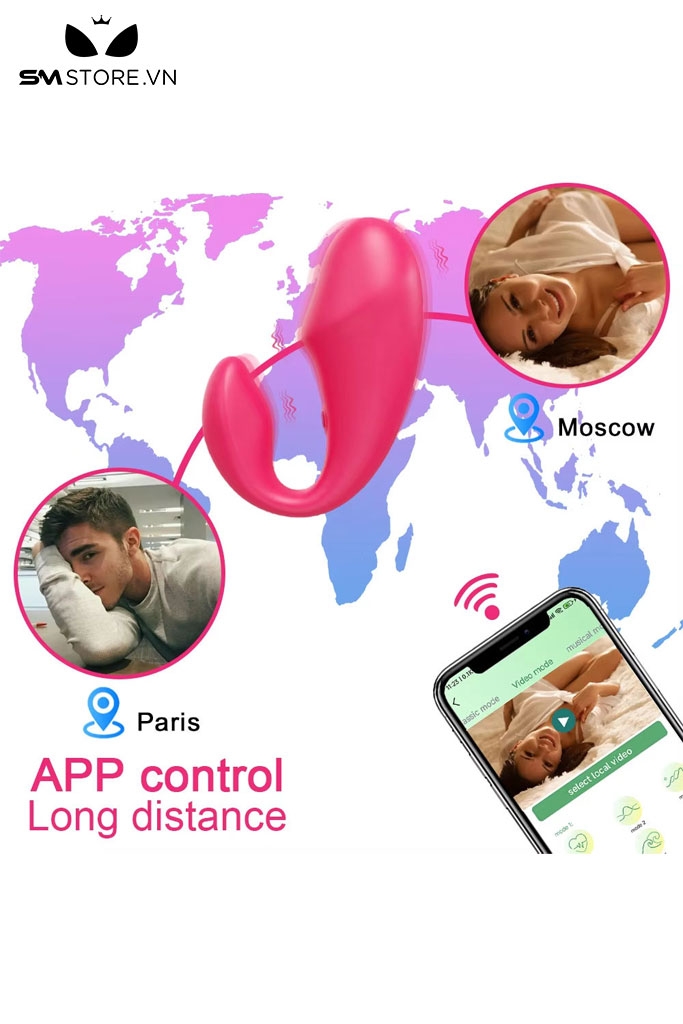 SMT3750 - Máy rung 2 đầu với đầu dương vật điều khiển APP có 9 chế độ