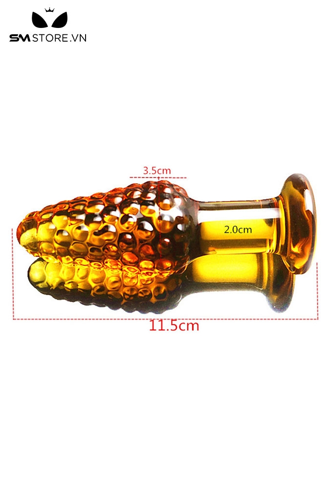 SMT3766 - Butt plug thủy tinh có bi nổi trong suốt dài 10.5 và 11.5cm
