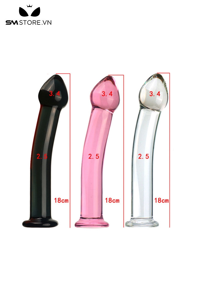 SMT3768 - Đồ chơi hậu môn chất liệu thủy tinh trơn đầu nhọn dài 18cm