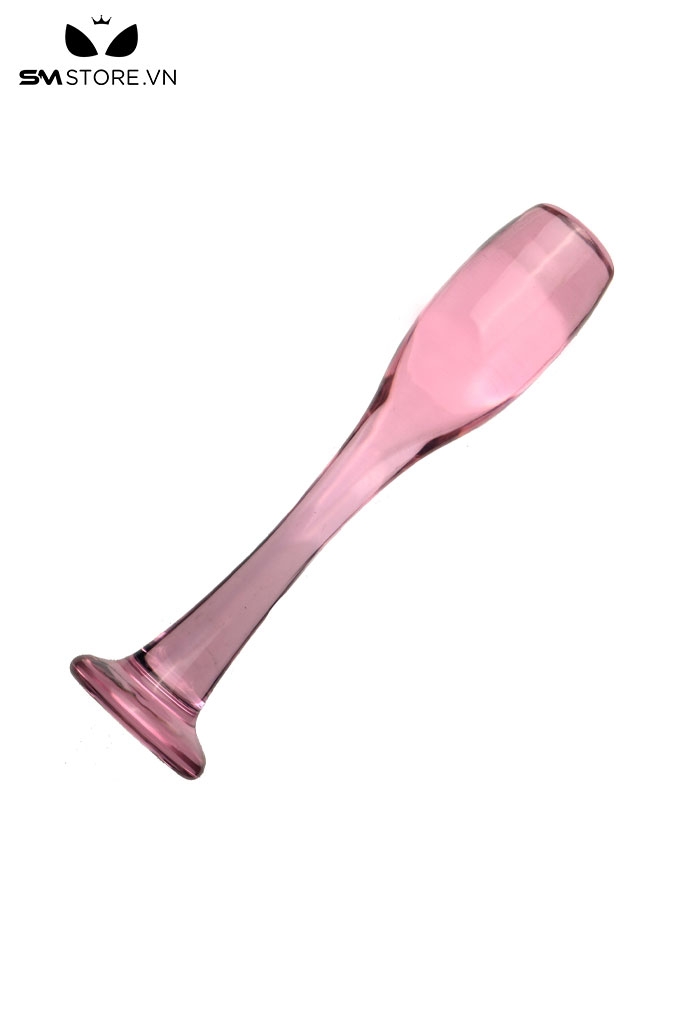 SMT3769 - Butt plug ngụy trang hình ly thủy tinh trong suốt dài 19cm