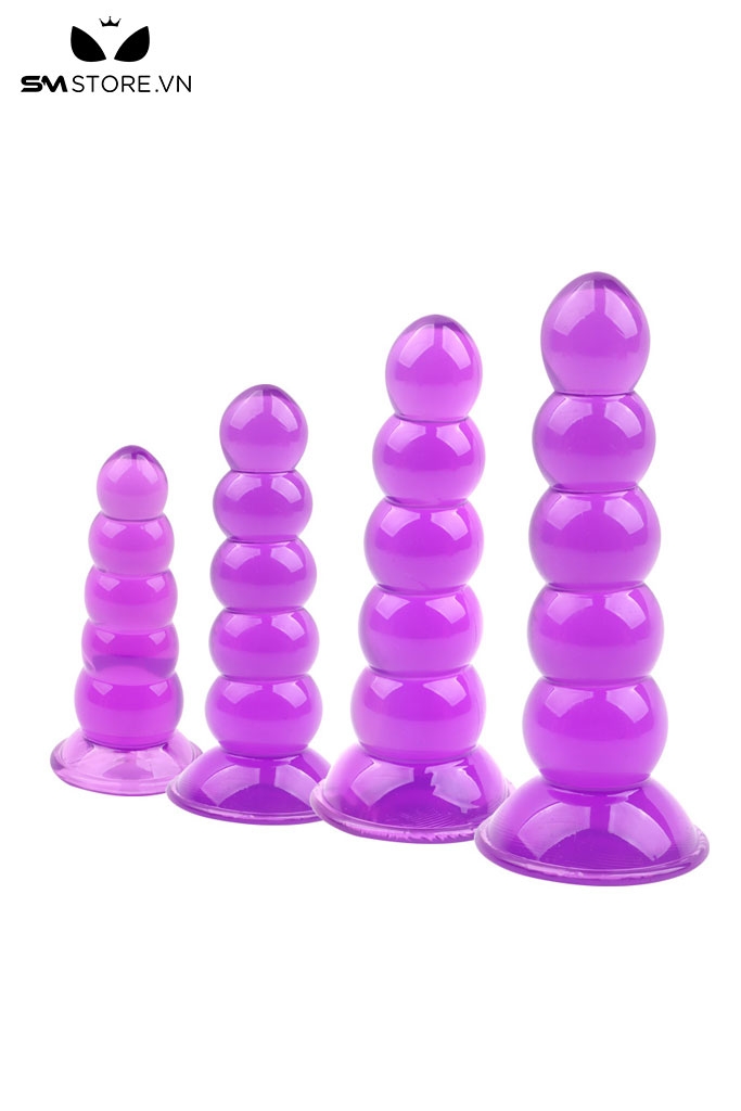 SMT3774 - Anal bead 5 tầng bi tròn đế dính tường silicon co giãn