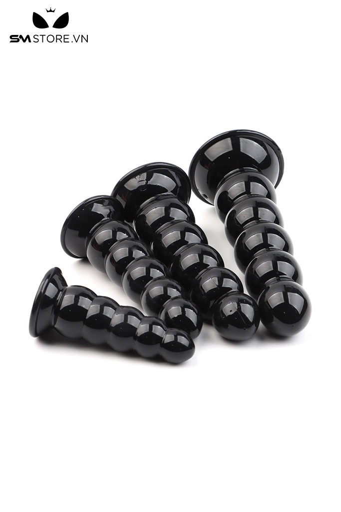 SMT3774 - Anal bead 5 tầng bi tròn đế dính tường silicon co giãn